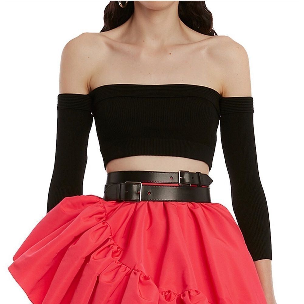 Alexander McQueen Off-The-Shoulder Crop Top size XL